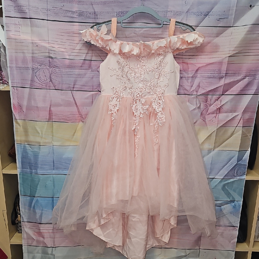 Trisha Sculley Like New Floral High Low Dress With Floral Accents And Embroidery